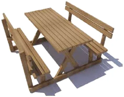 PM 03 Piknik Masası — Piknik Masaları, Park Misa katalog sayfası ve teknik ölçüleri